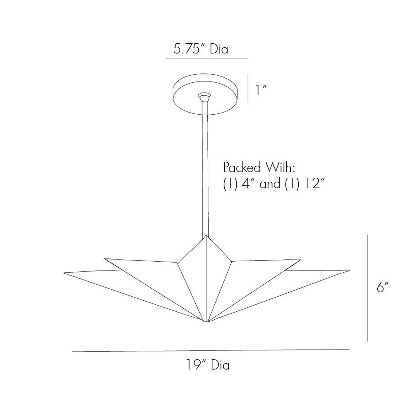 Rex Pendant Light - line drawing.