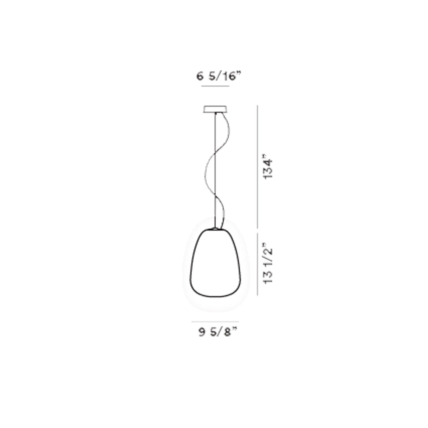 Rituals 1 Pendant Light - line drawing.