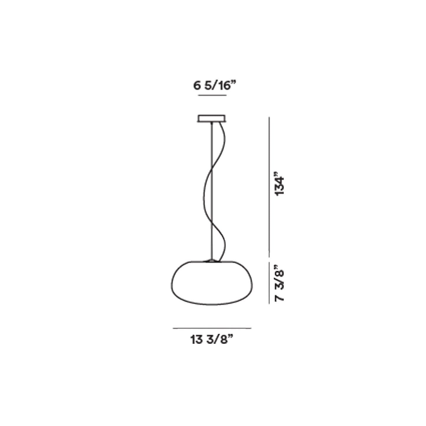Rituals 2 Pendant Light - line drawing.