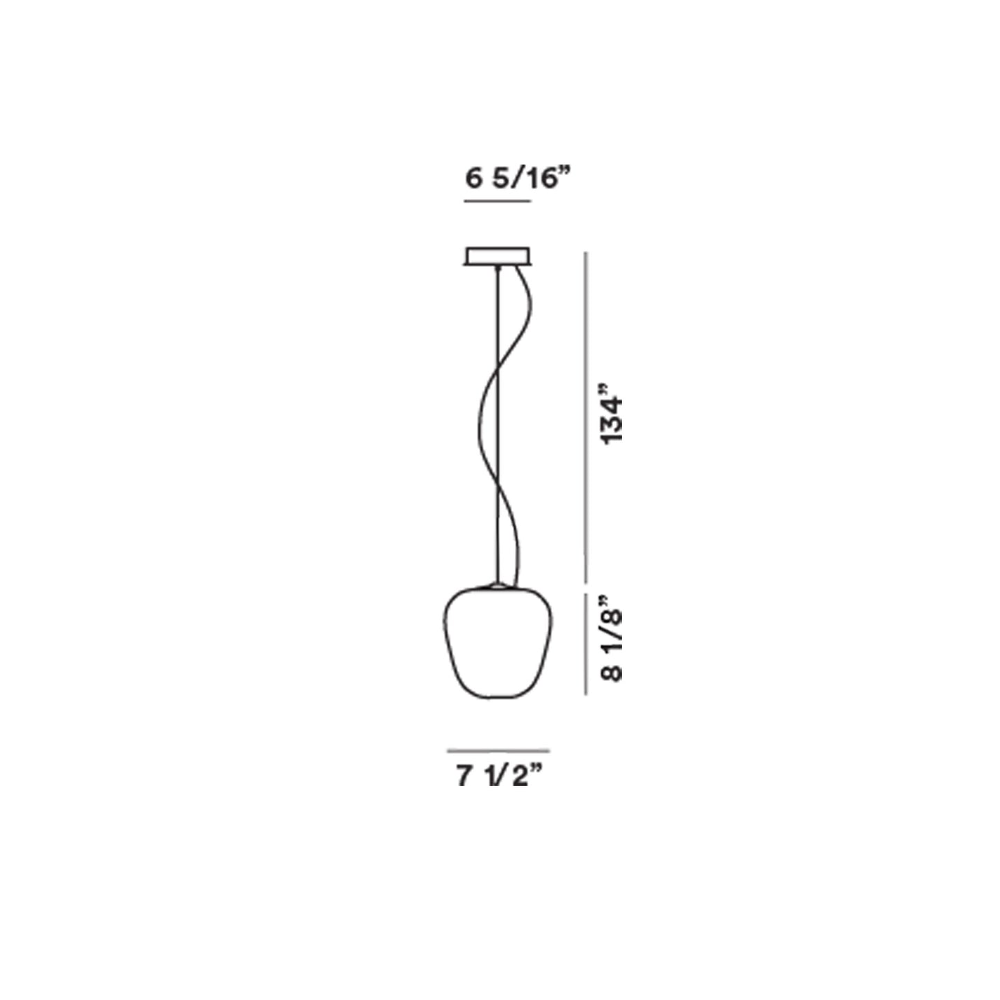 Rituals 3 Pendant Light - line drawing.