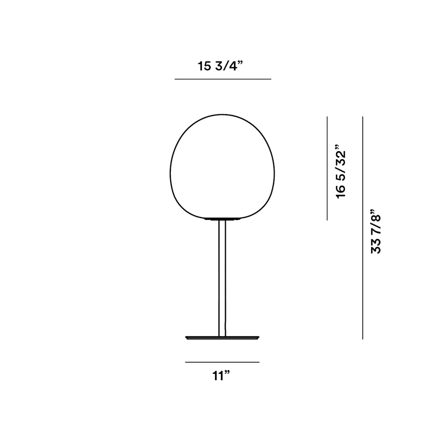Rituals XL High Table Lamp - line drawing.