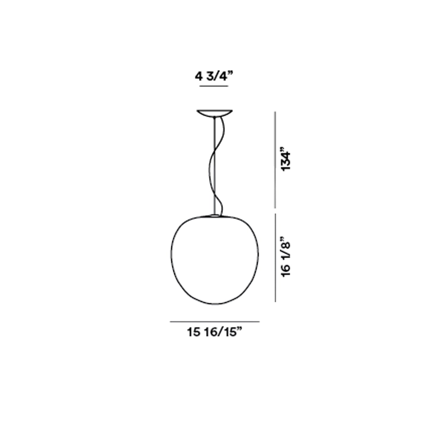 Rituals XL Pendant Light - line drawing.