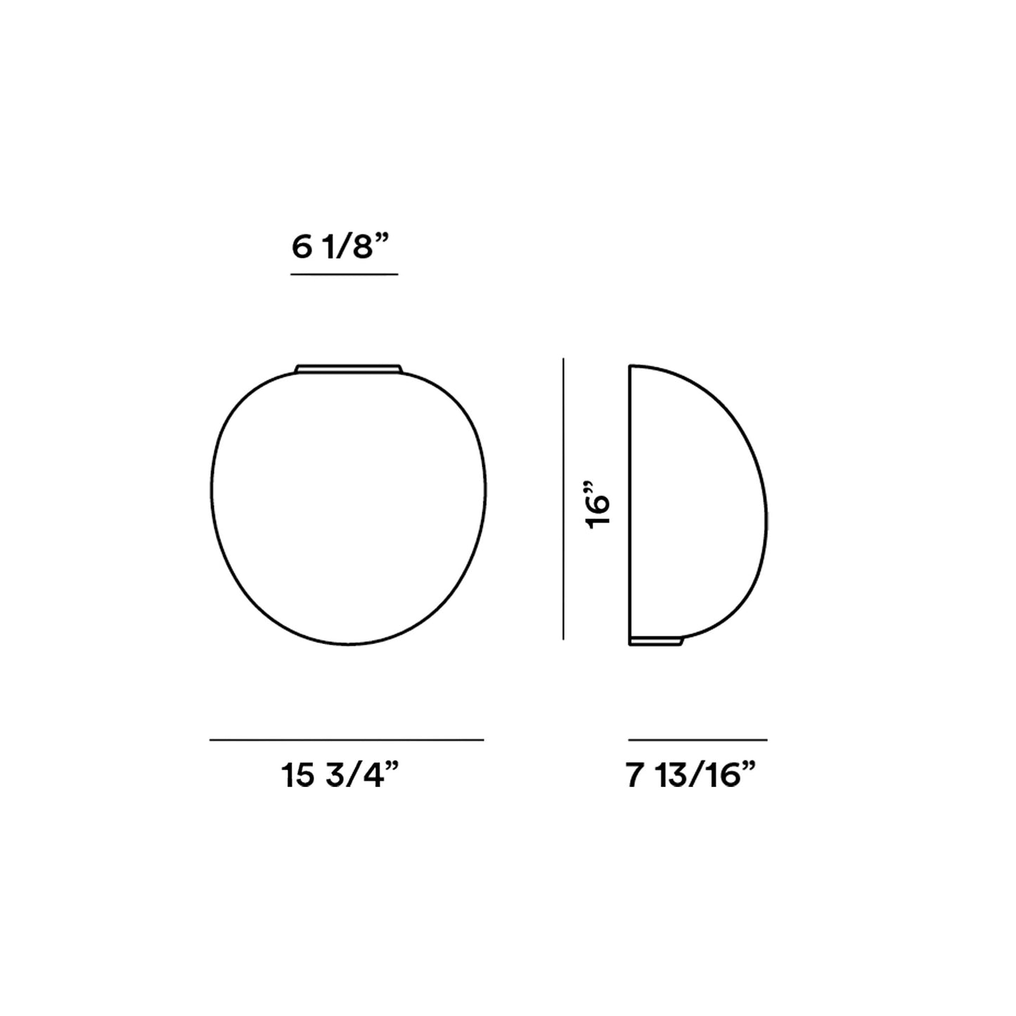 Rituals XL Wall Light - line drawing.