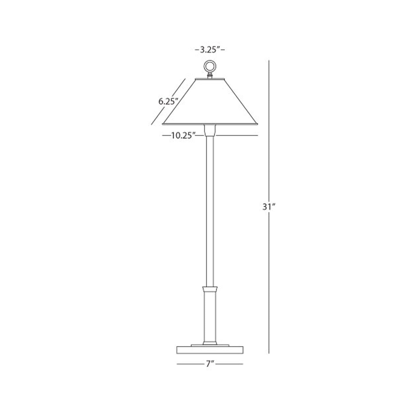 Aaron Table Lamp - line drawing.