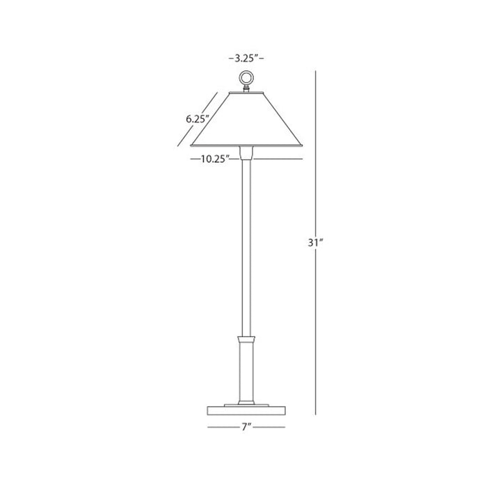 Aaron Table Lamp - line drawing.