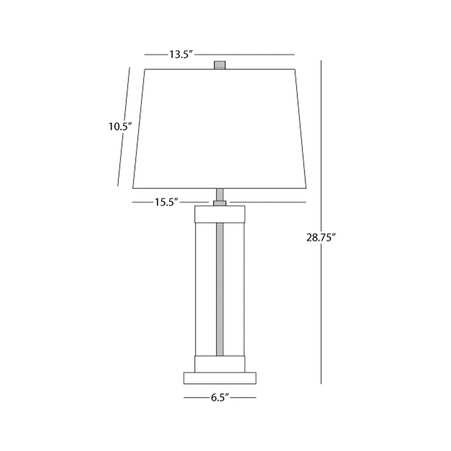 Andre Table Lamp - line drawing.