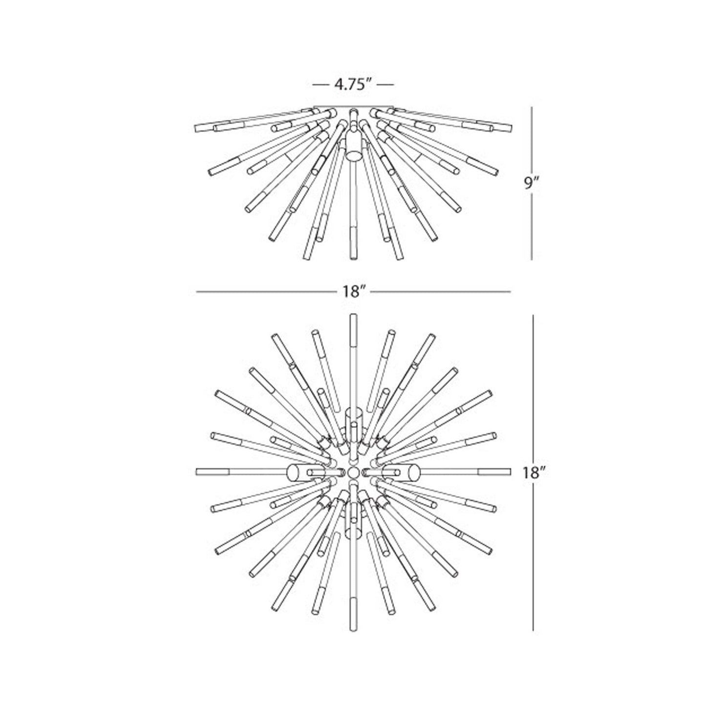 Andromeda Wall Light - line drawing.