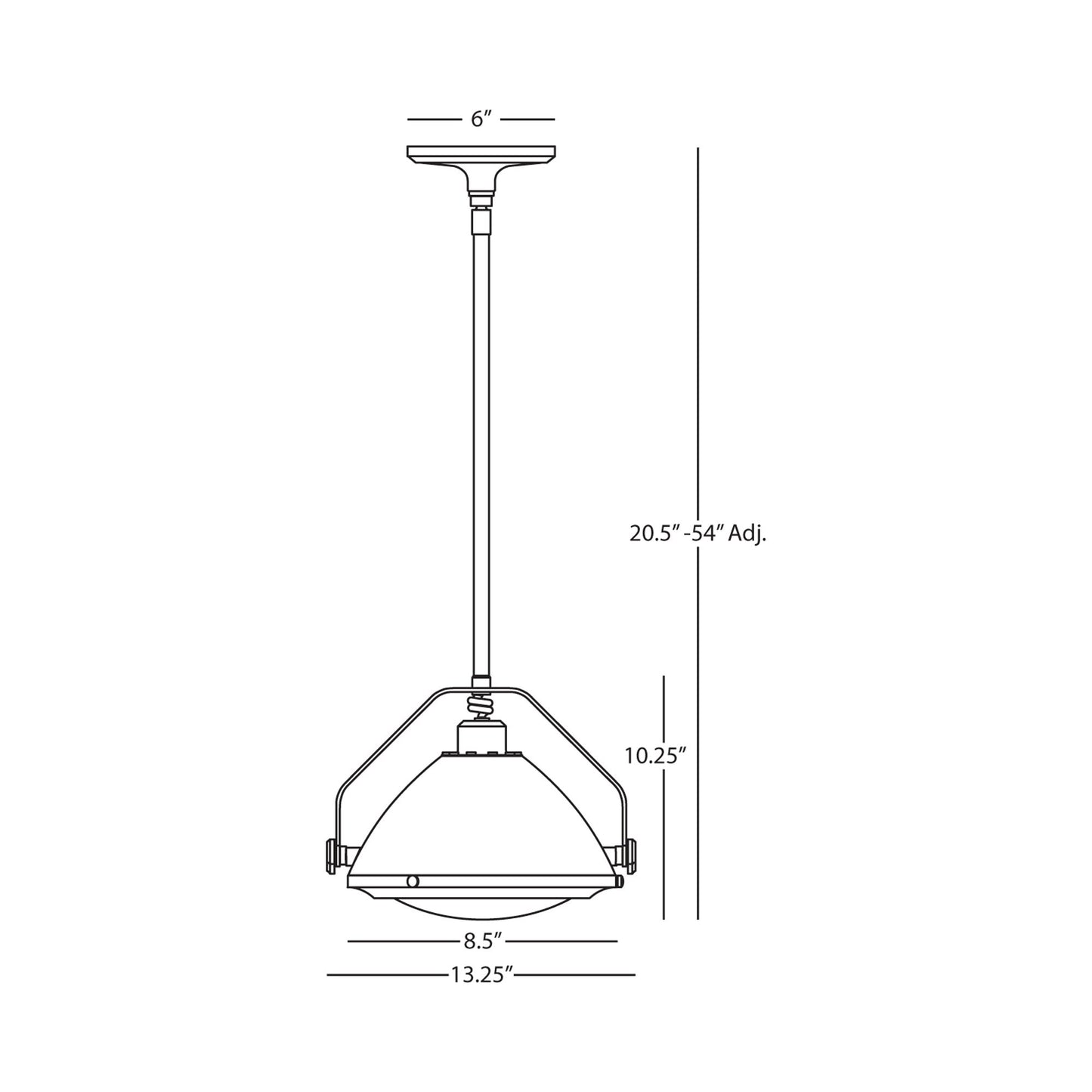 Apollo Pendant Light - line drawing.