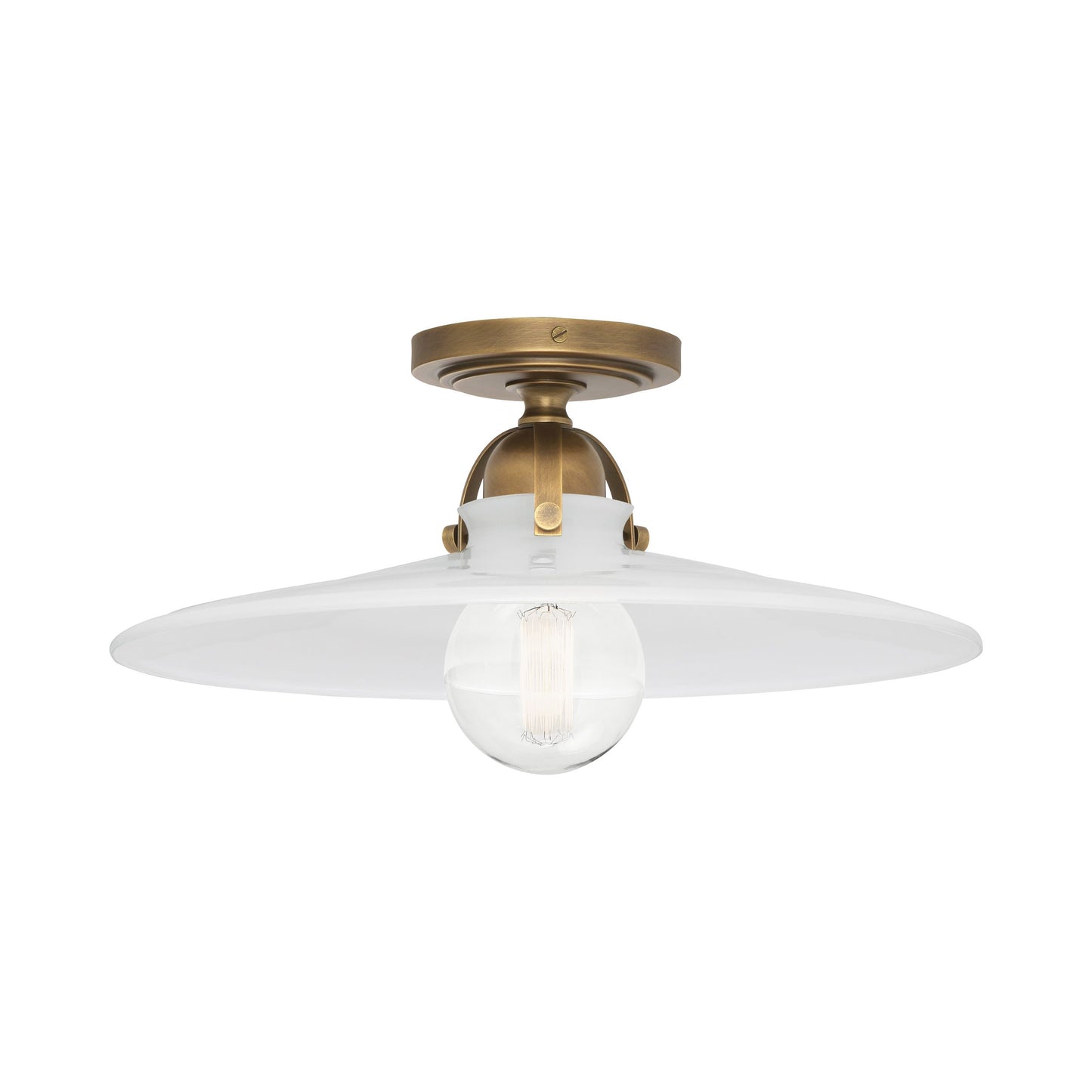 Arial Flush Mount Ceiling Light in Warm Brass.