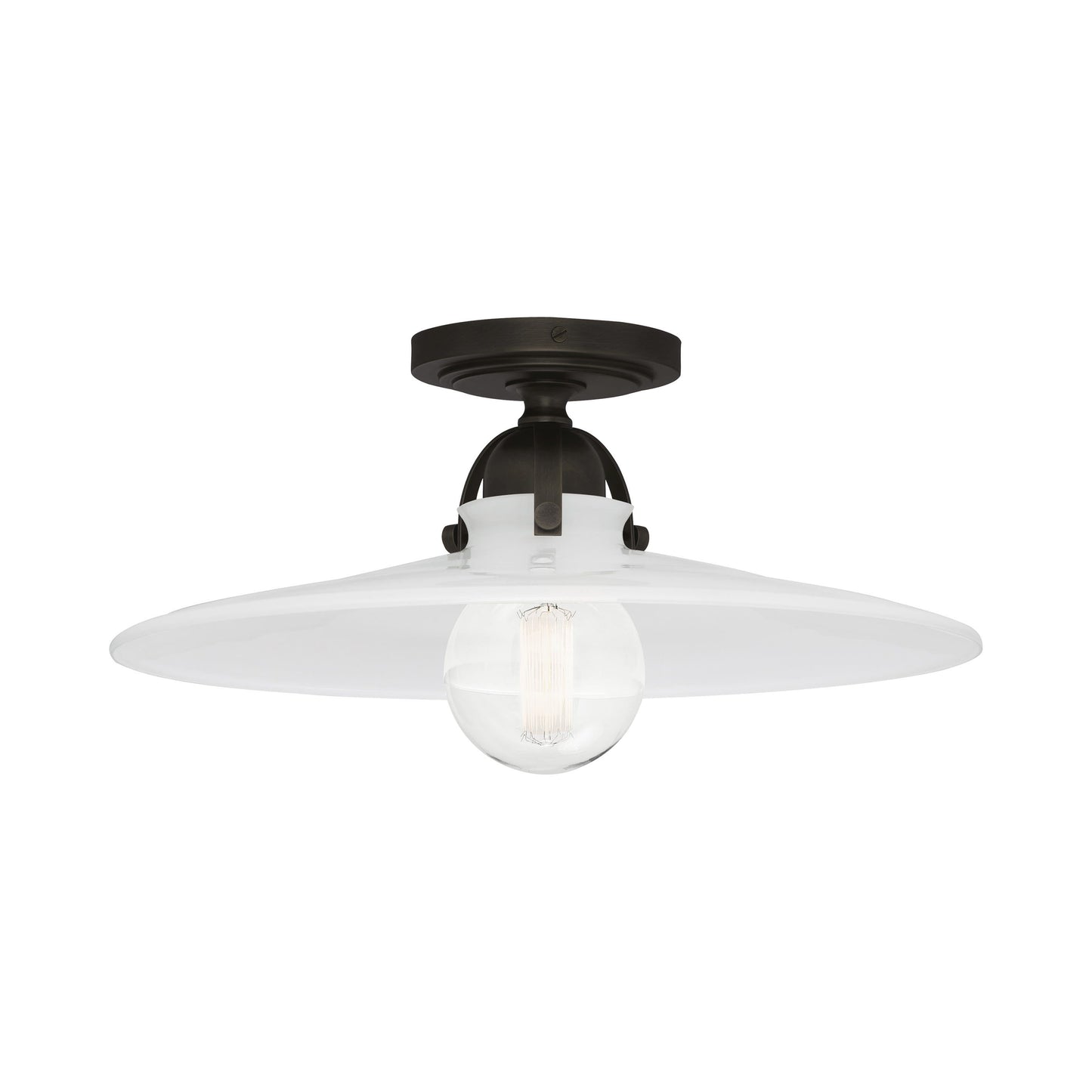 Arial Flush Mount Ceiling Light in Deep Patina Bronze.