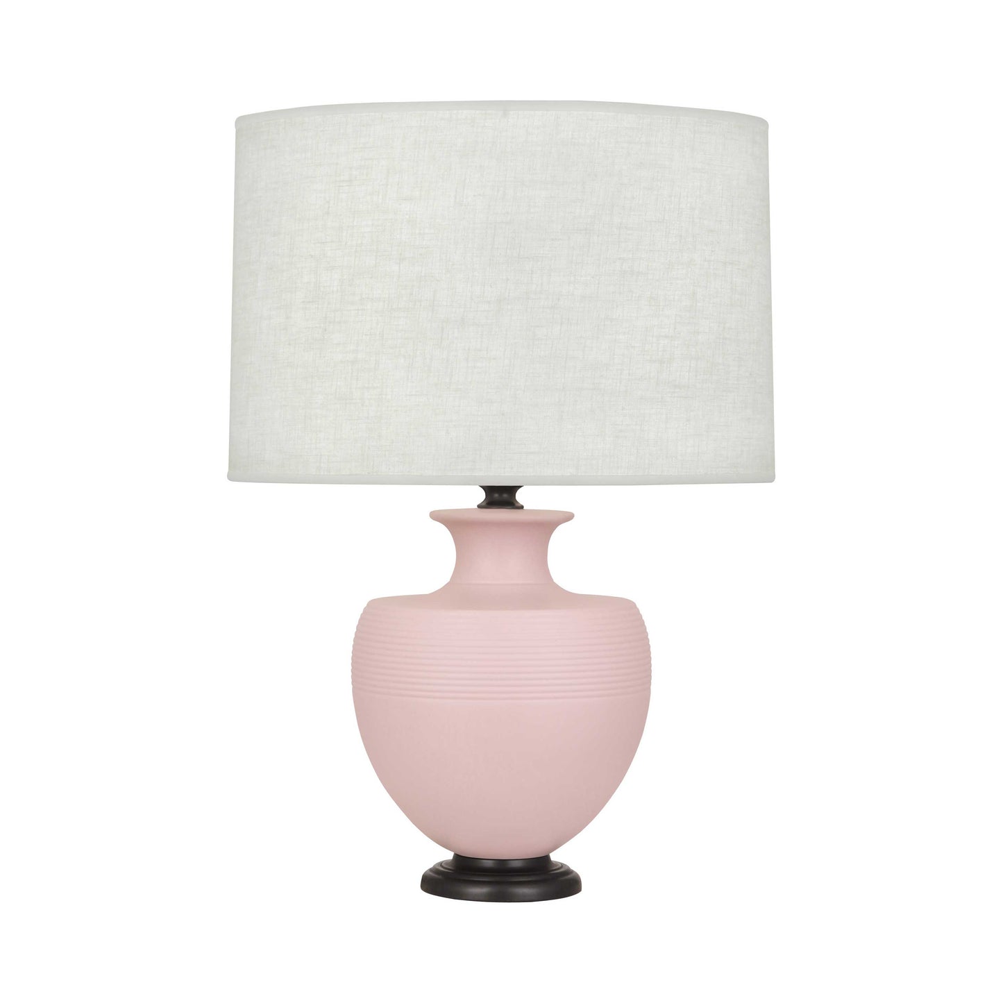 Atlas Table Lamp in Matte Woodrose/Deep Patina Bronze.