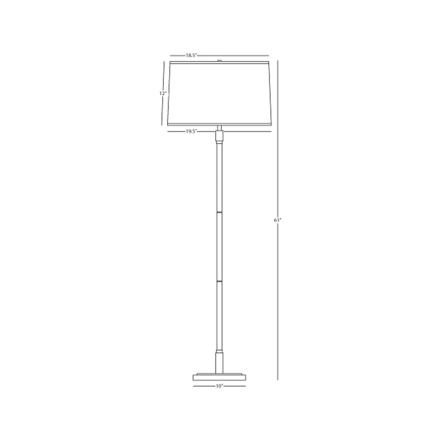 Bandit Floor Lamp - line drawing.