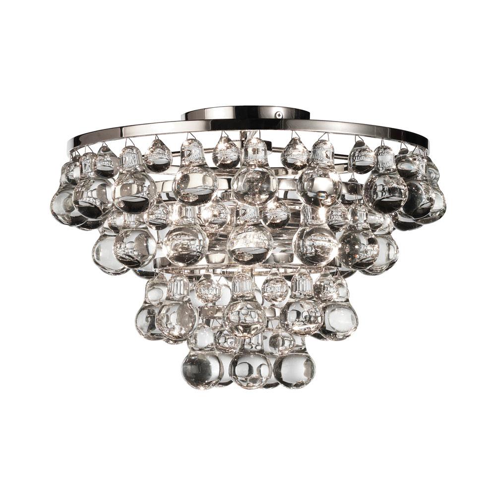 Bling Flush Mount Ceiling Light in Polished Nickel.
