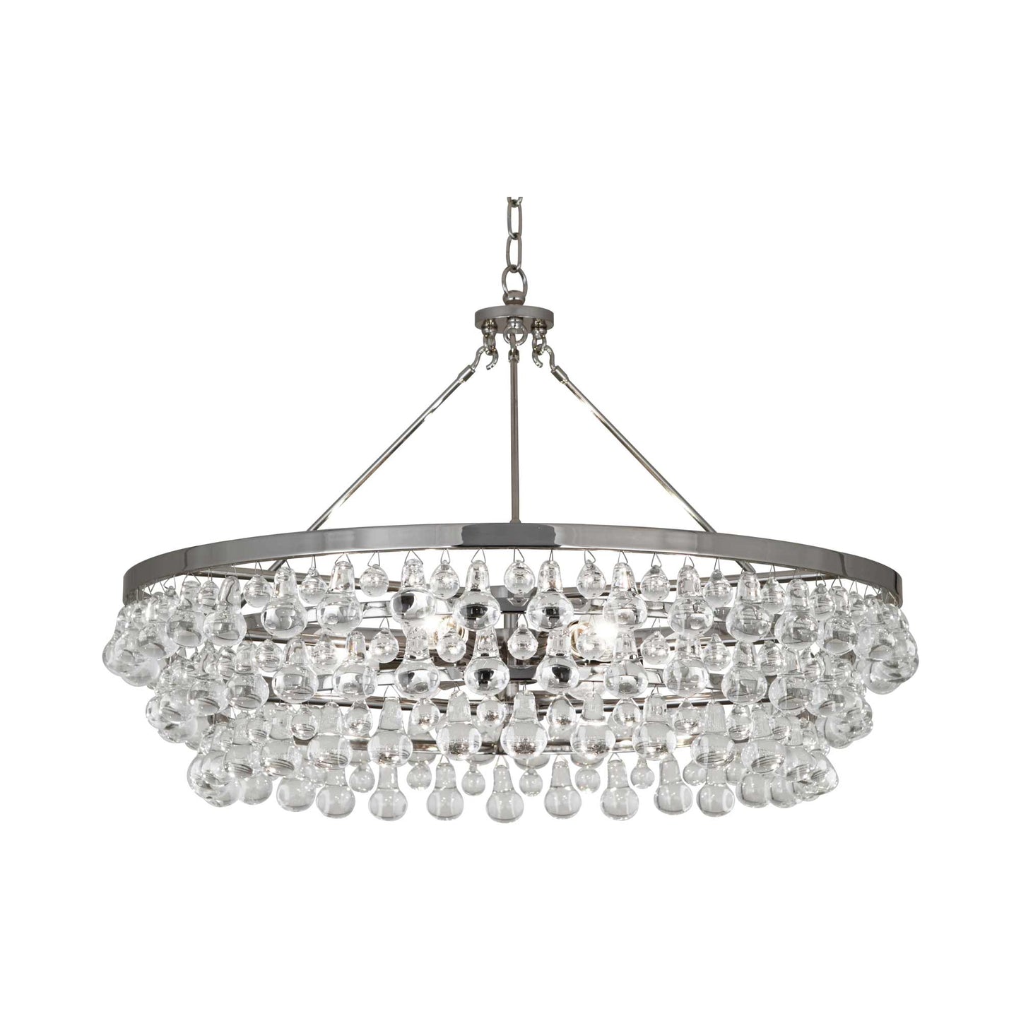 Bling Large Chandelier in Polished Nickel.