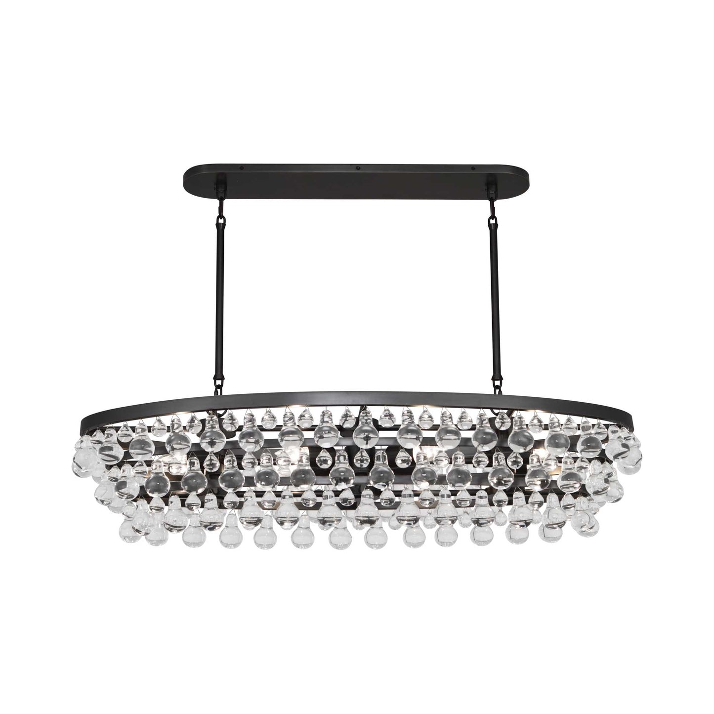 Bling Oval Chandelier in Deep Patina Bronze.