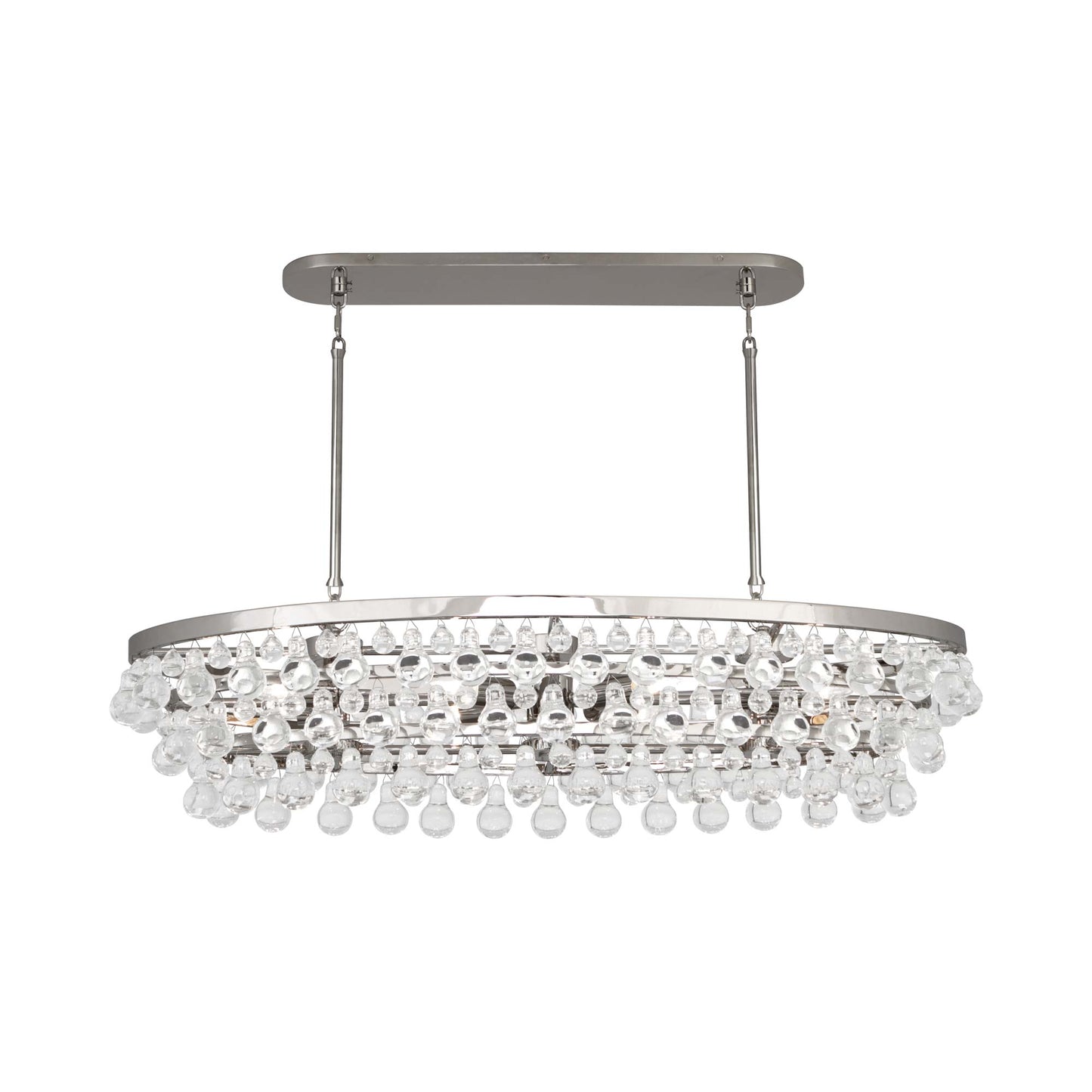 Bling Oval Chandelier in Polished Nickel.