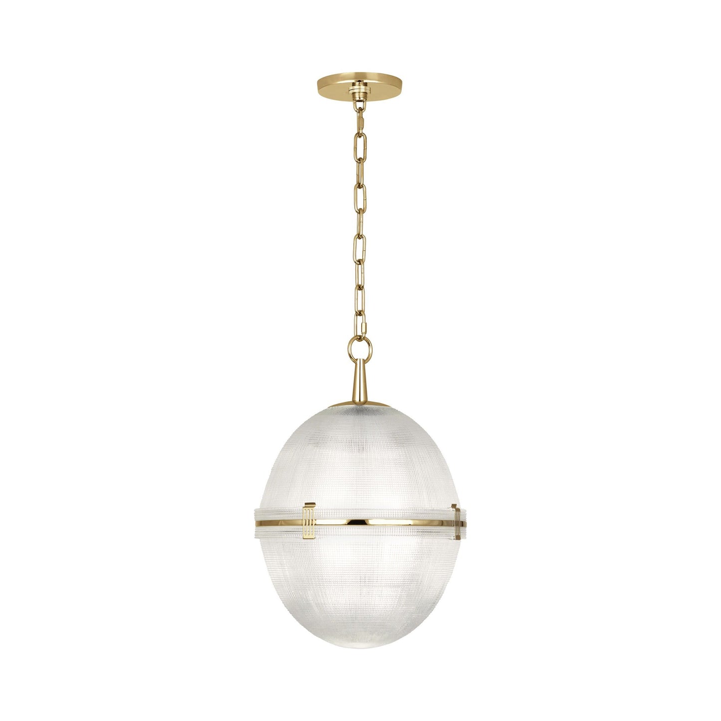 Brighton Round Pendant Light in Modern Brass.