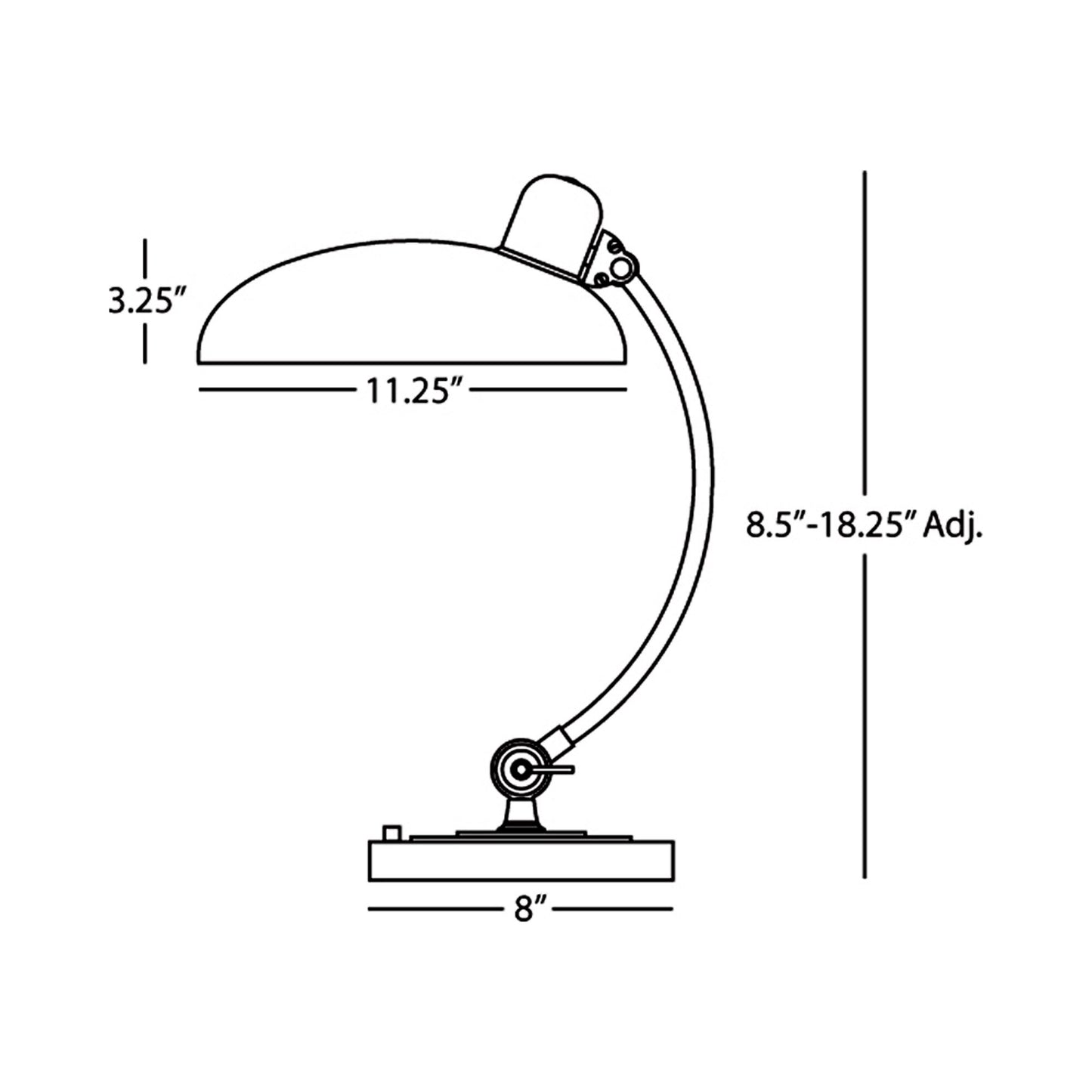 Bruno Table Lamp - line drawing.