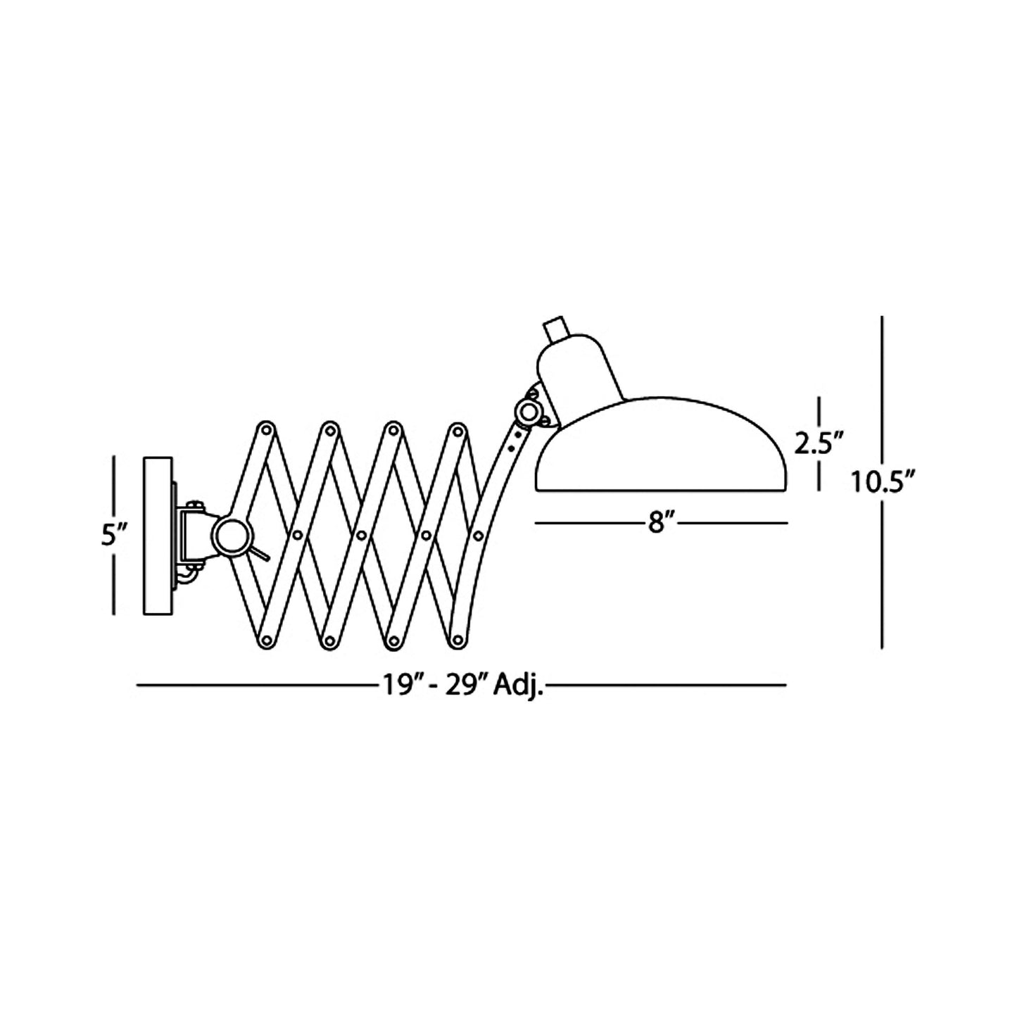 Bruno Wall Light - line drawing.