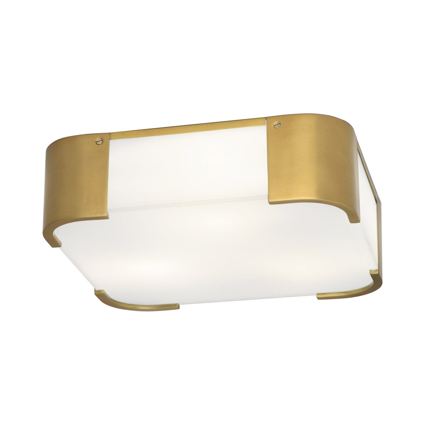 Bryce Flush Mount Ceiling Light in Antique Brass.