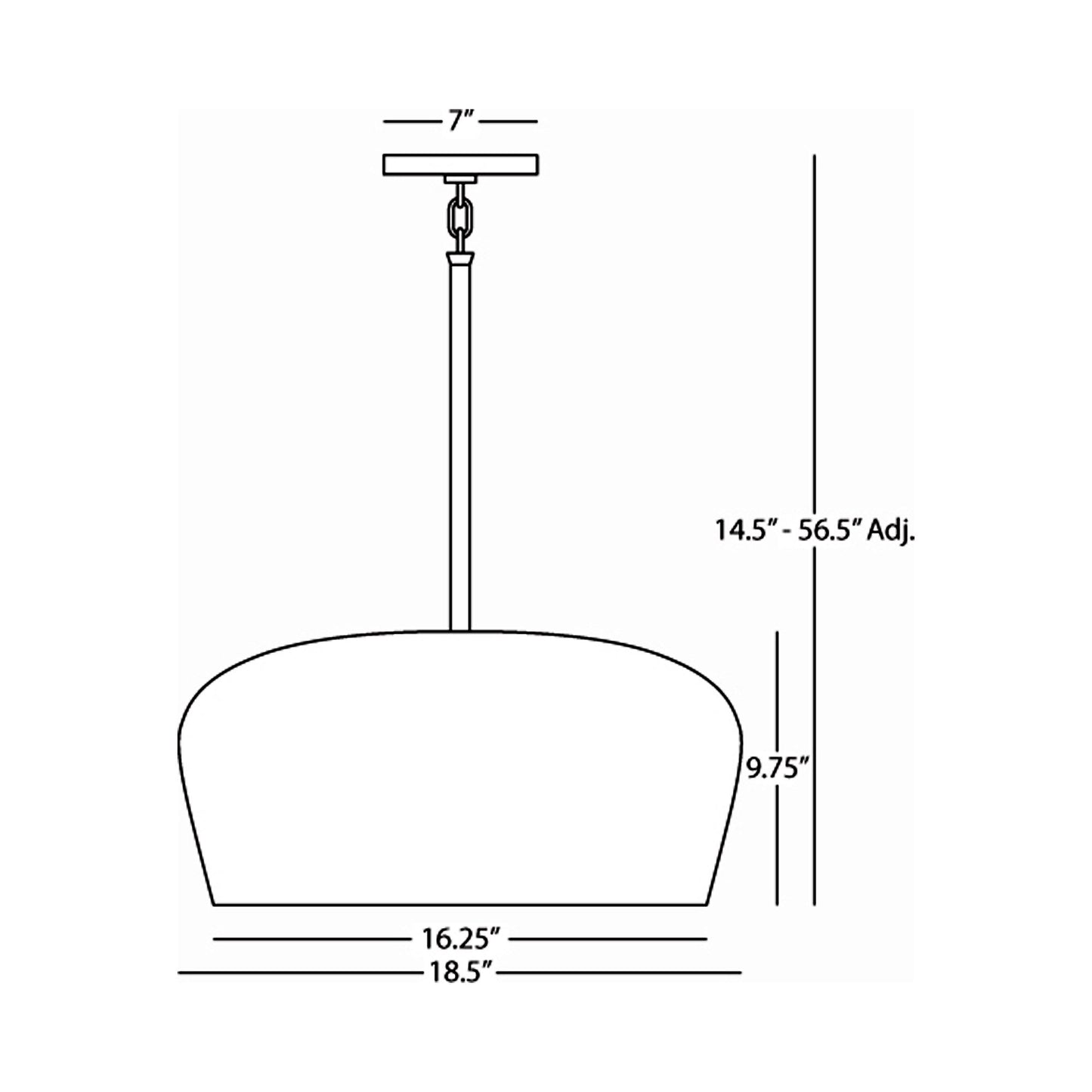 Bumper Pendant Light - line drawing.
