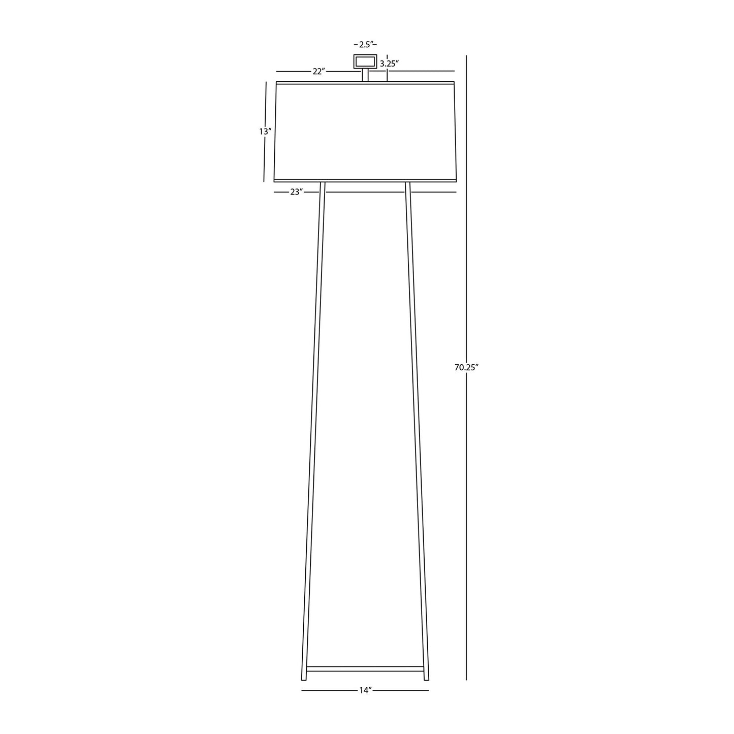 Cooper Floor Lamp - line drawing.