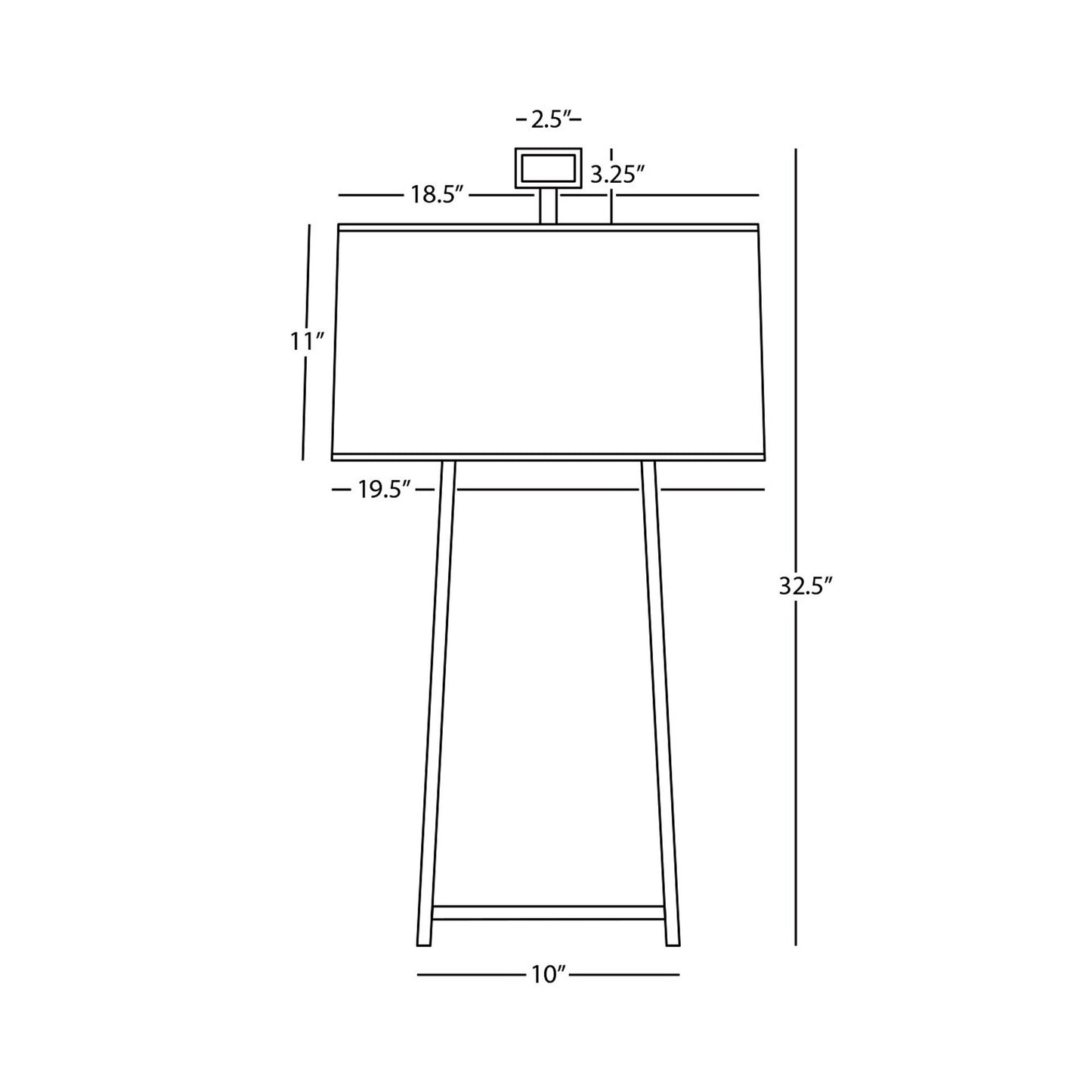 Cooper Table Lamp - line drawing.