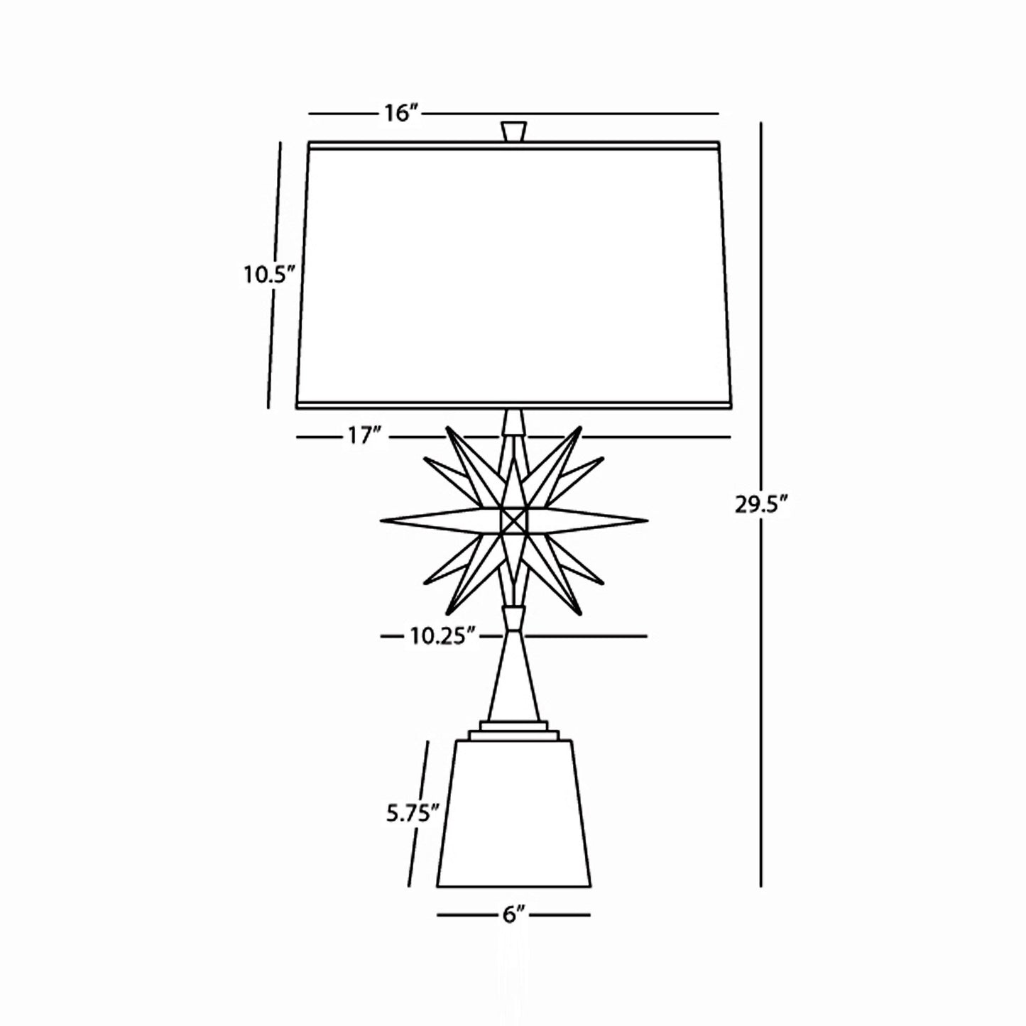 Cosmos Table Lamp - line drawing.