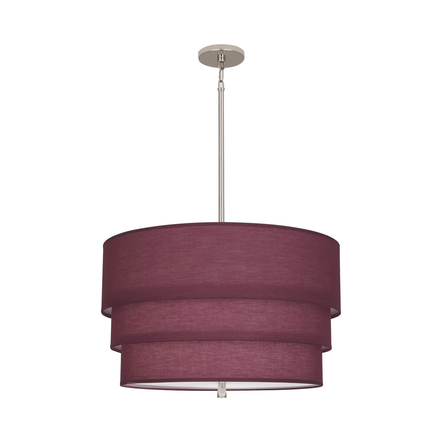Decker Drum Pendant Light in Vintage Wine/Polished Nickel (3-Tier).
