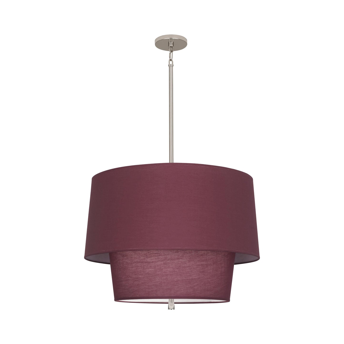 Decker Pendant Light in Polished Nickel (Vintage Wine).