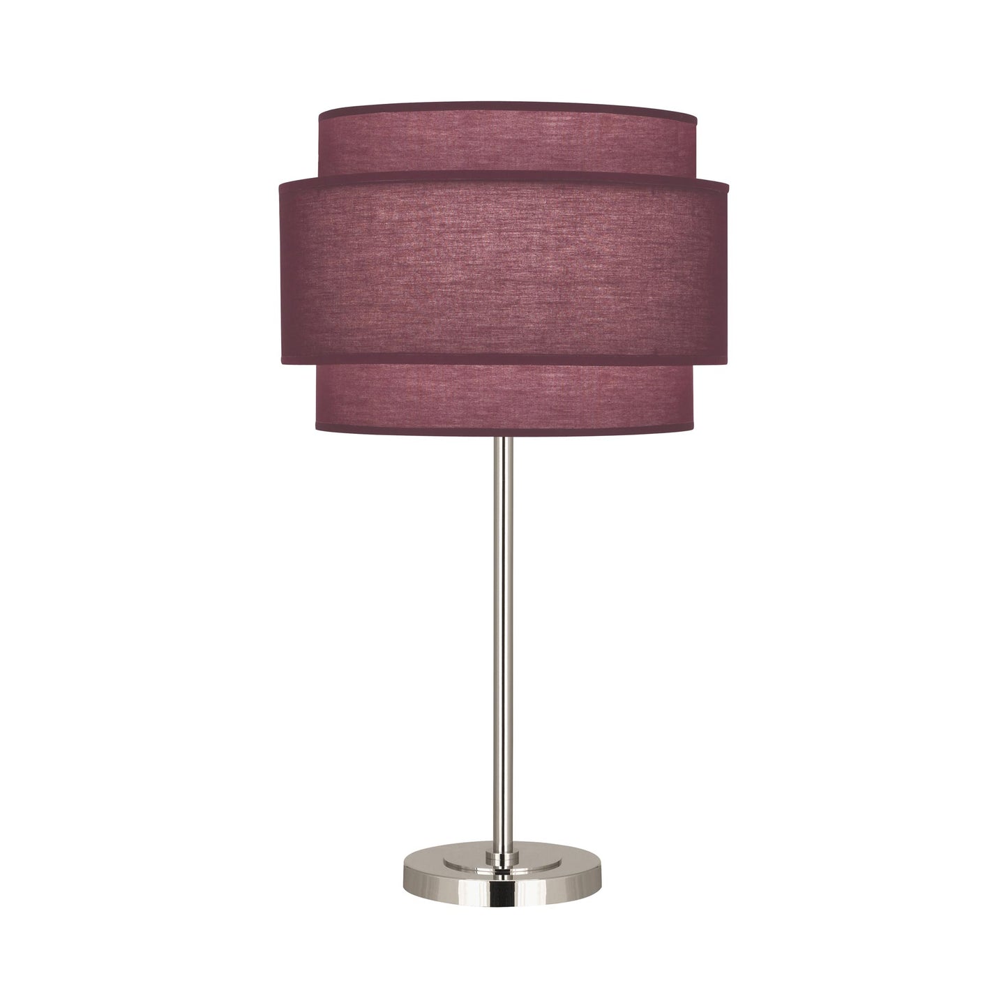 Decker Table Lamp in Polished Nickel/Vintage Wine.