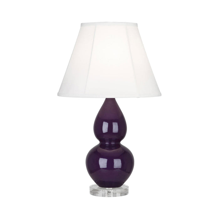 Double Gourd Small Table Lamp in Amethyst/Silk Stretch/Lucite/Lucite.