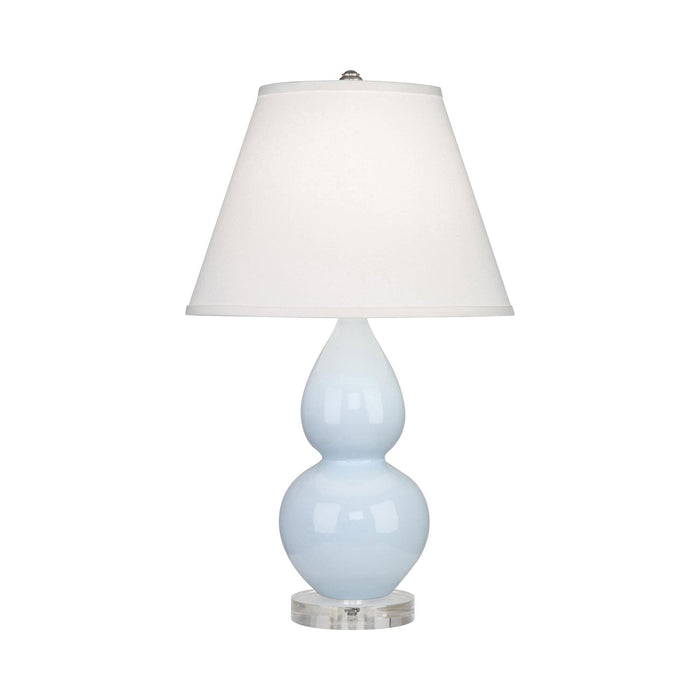 Double Gourd Small Table Lamp in Baby Blue/Fabric Hardback/Lucite.