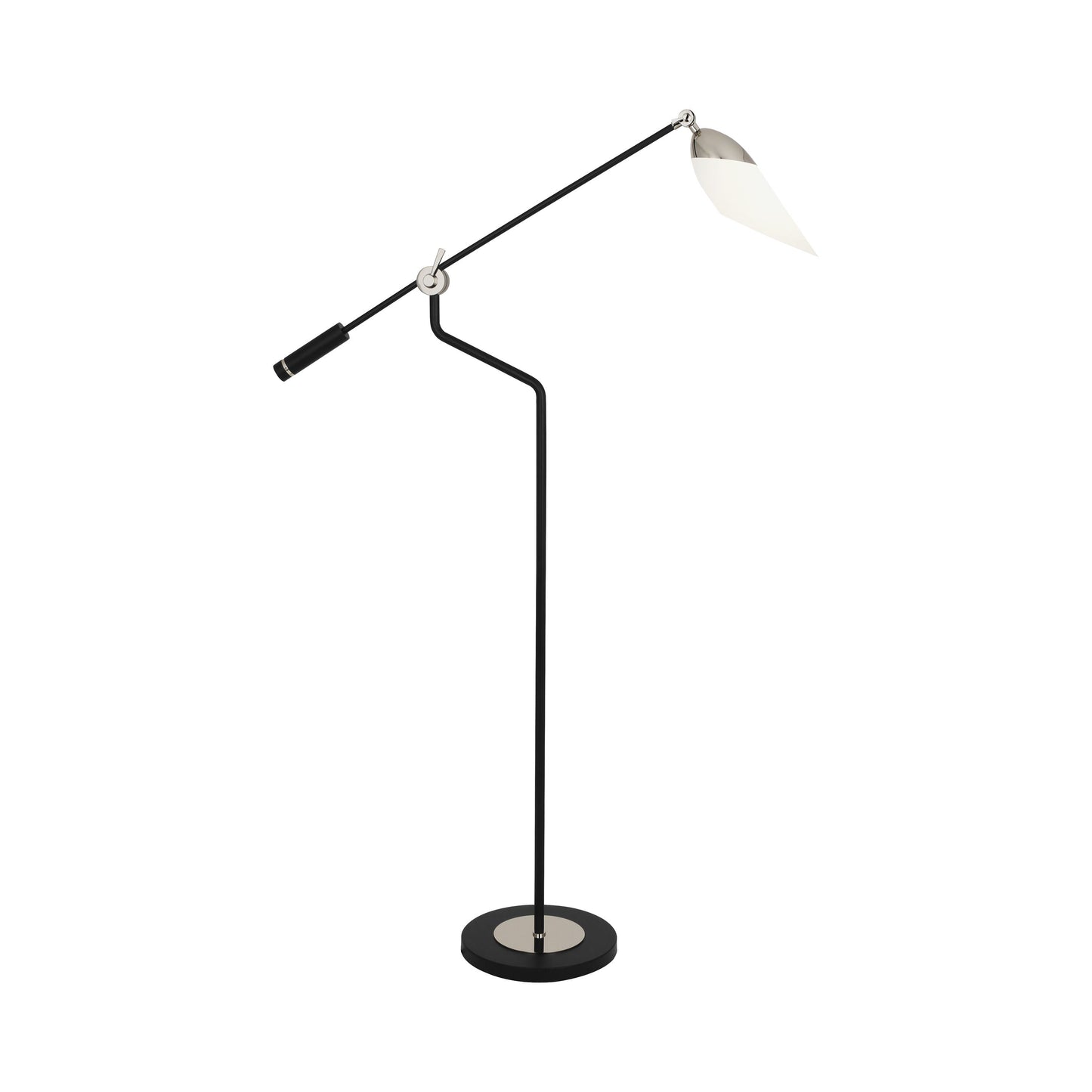 Ferdinand Floor Lamp in Polished Nickel.