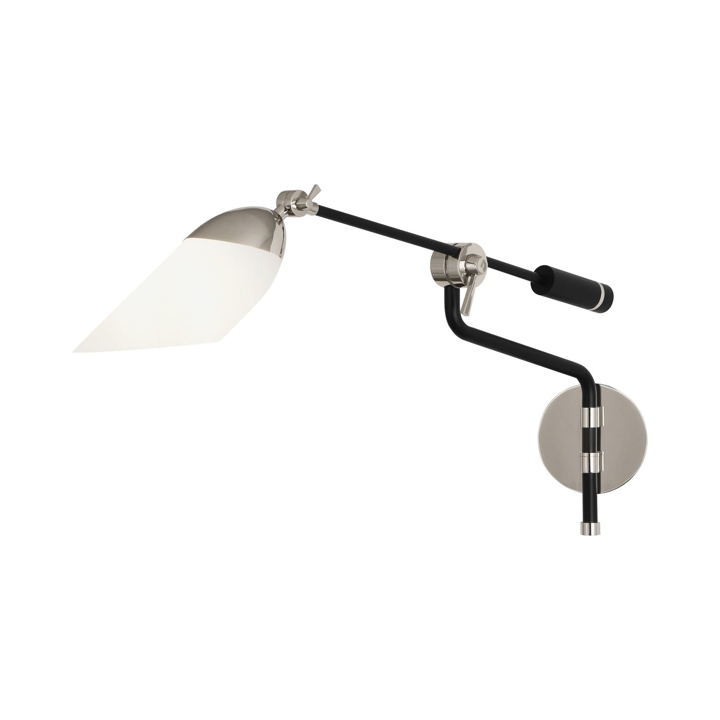 Ferdinand Wall Light in Polished Nickel.