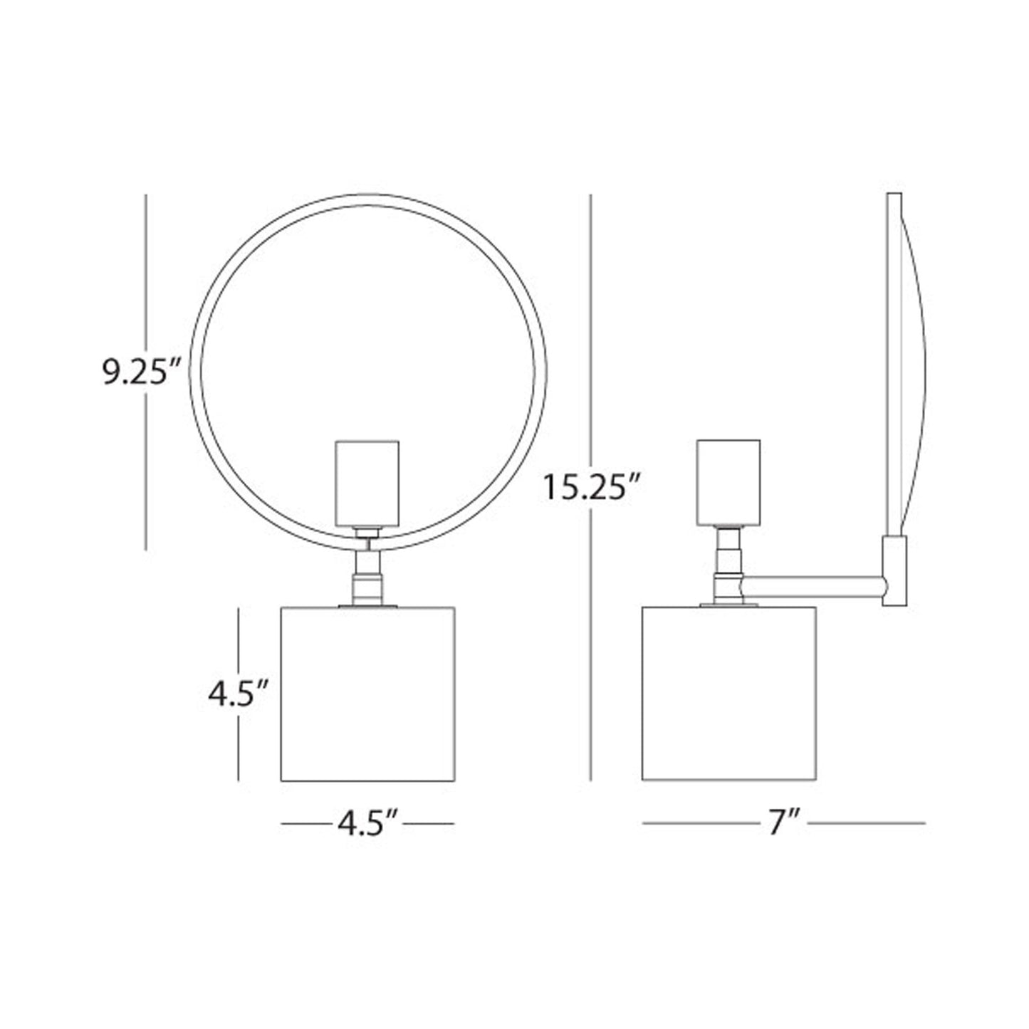 Fineas Table Lamp - line drawing.