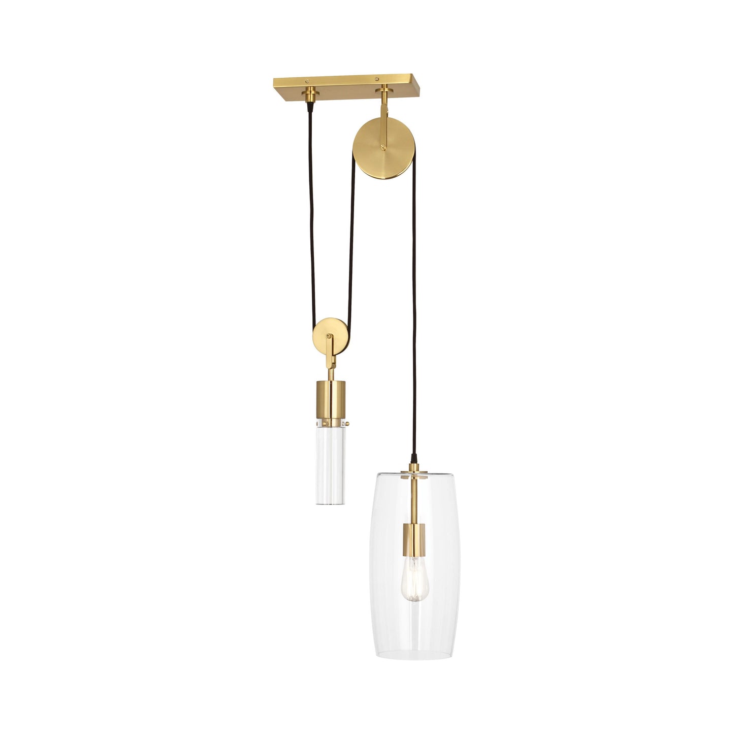 Gravity Pendant Light in Modern Brass.