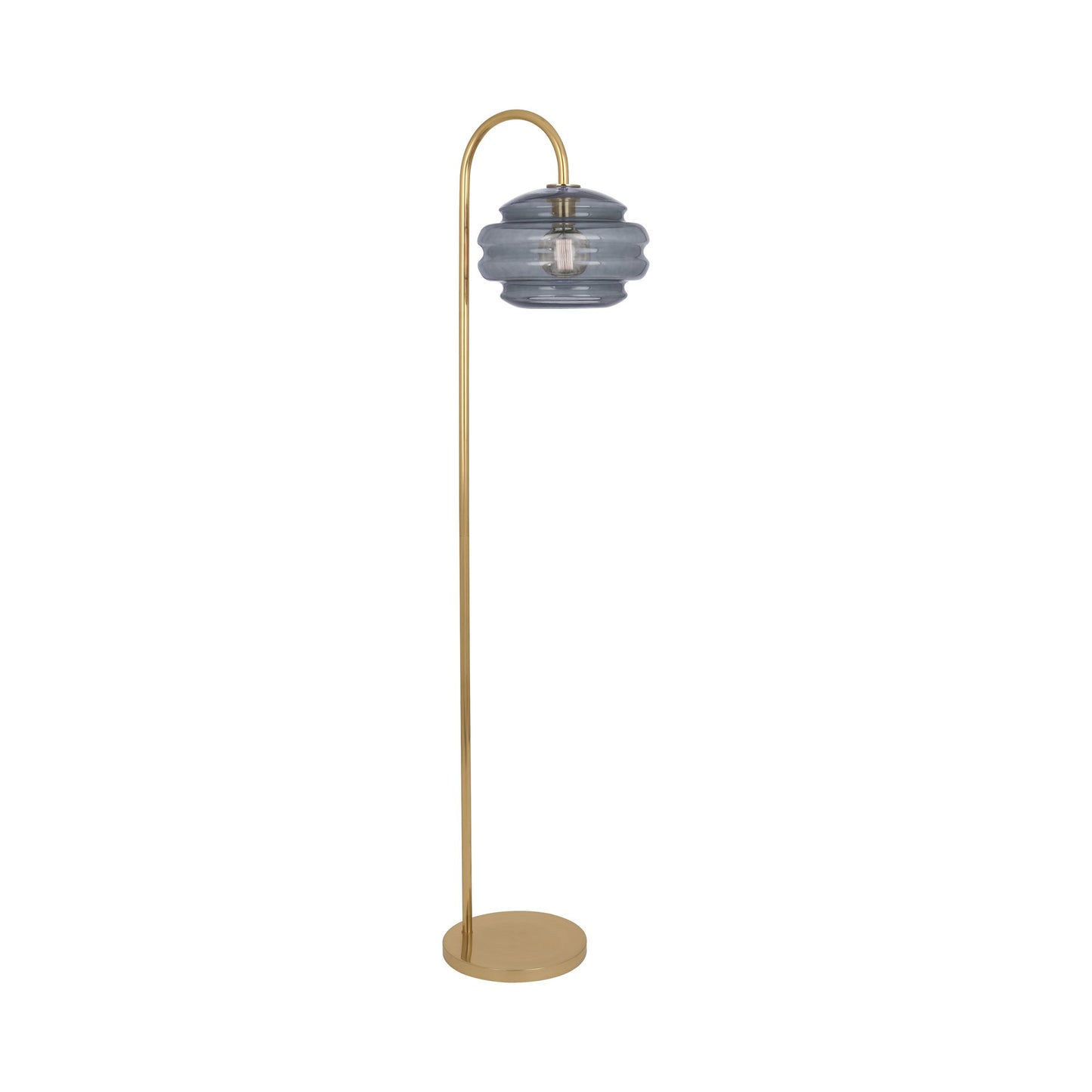 Horizon Floor Lamp in Smoke Gray Glass.