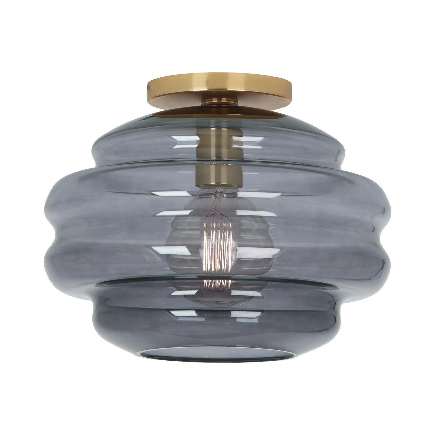 Horizon Flush Mount Ceiling Light in Smoke Gray Glass.