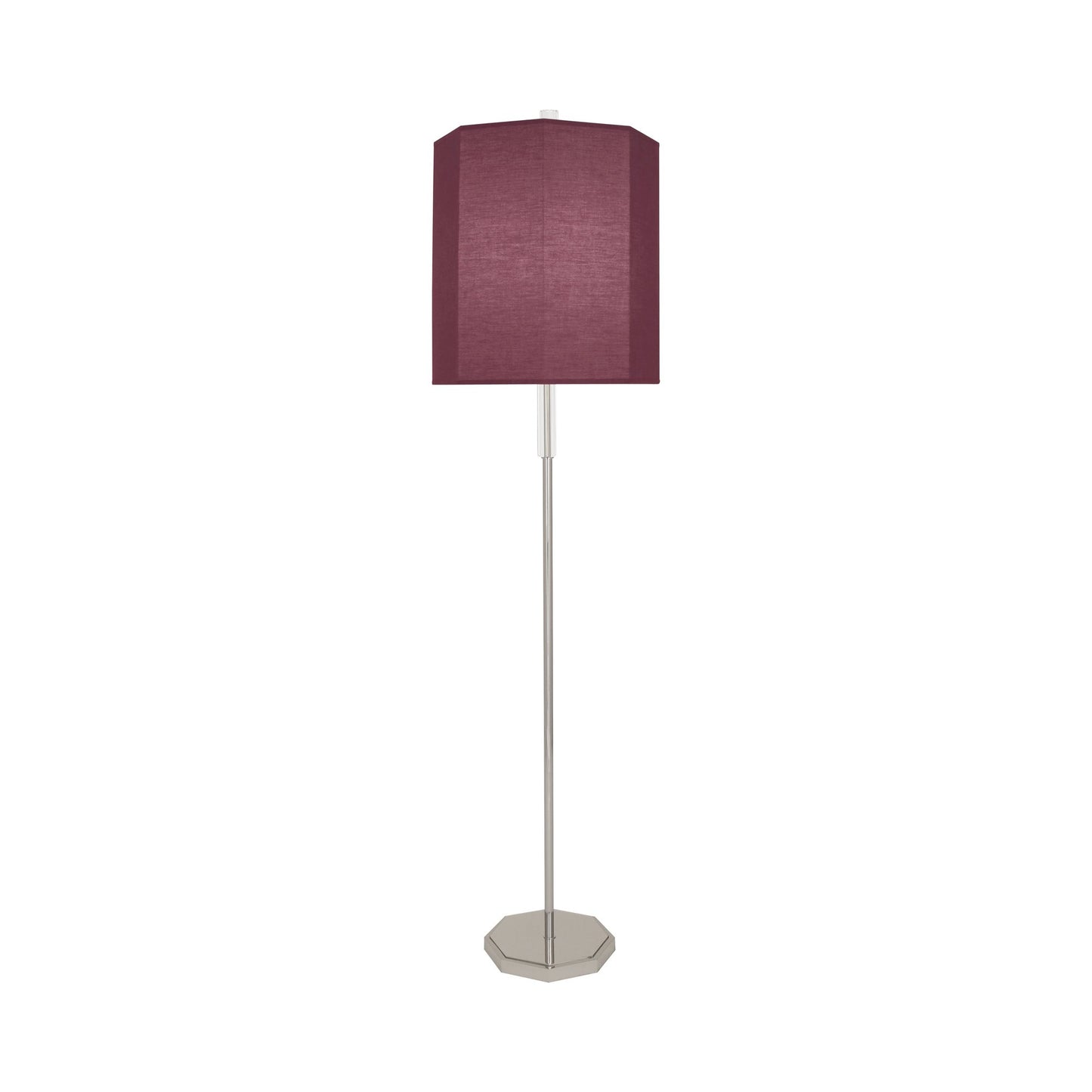 Kate Floor Lamp in Vintage Wine/Polished Nickel.