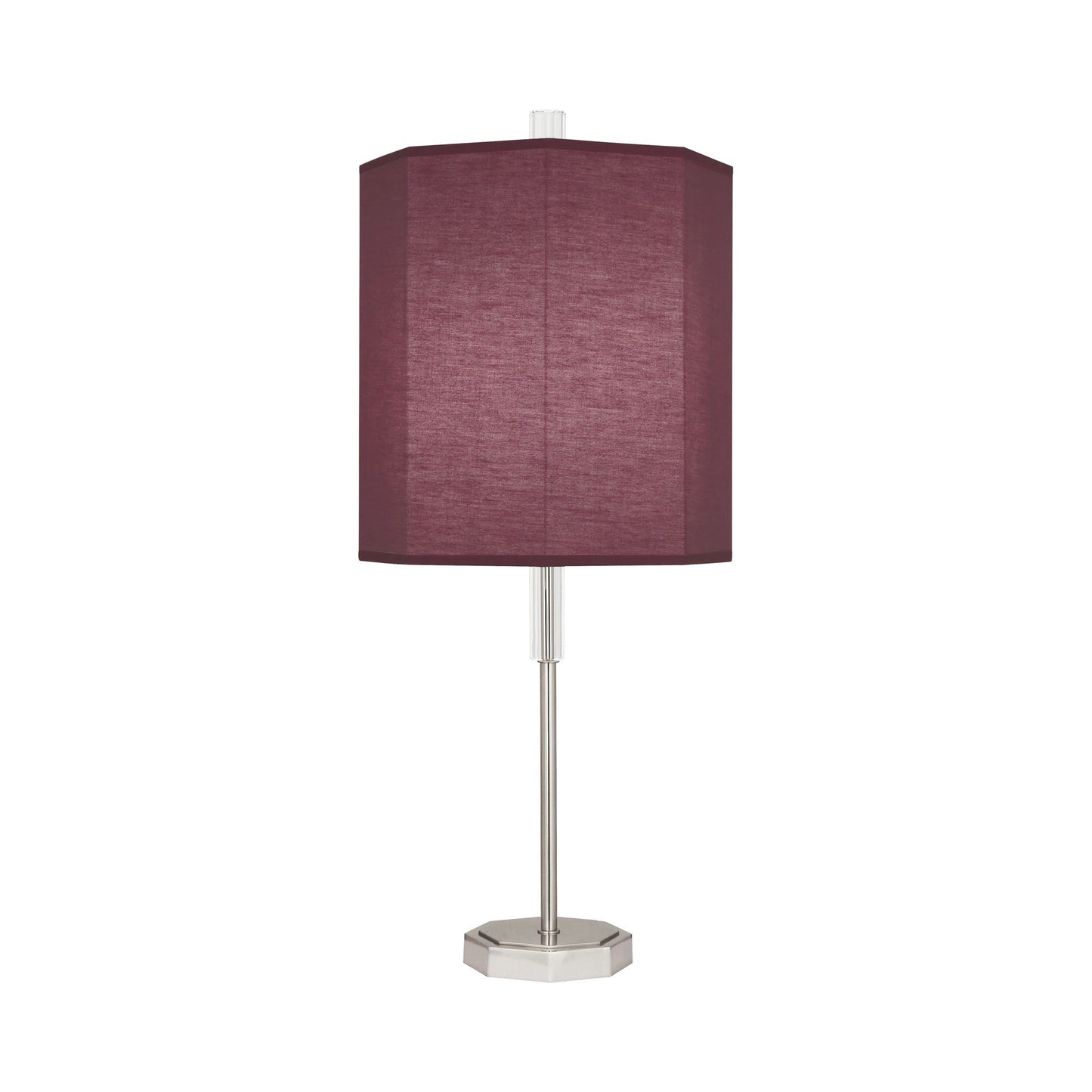 Kate Table Lamp in Vintage Wine/Polished Nickel.