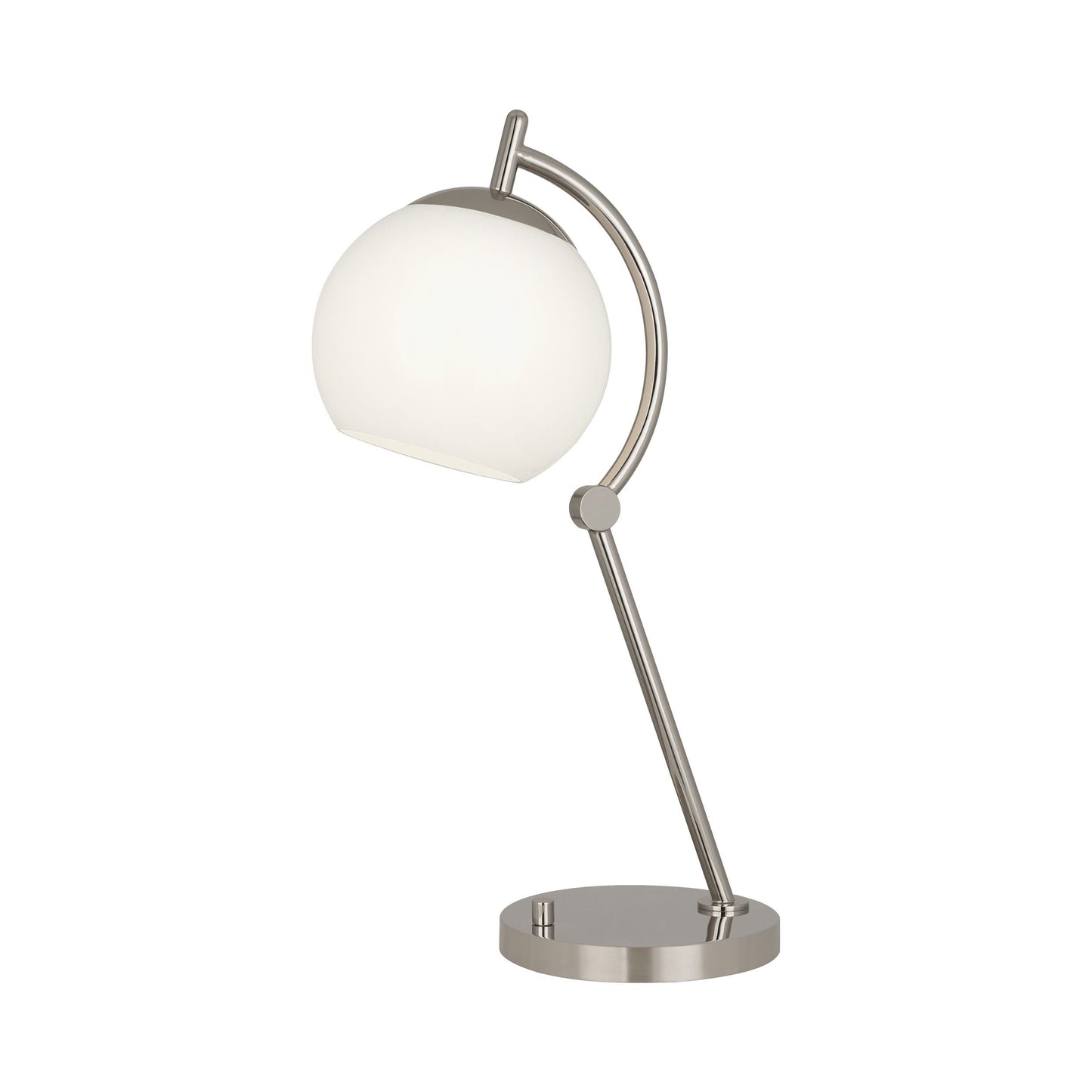 Nova Table Lamp in Polished Nickel.