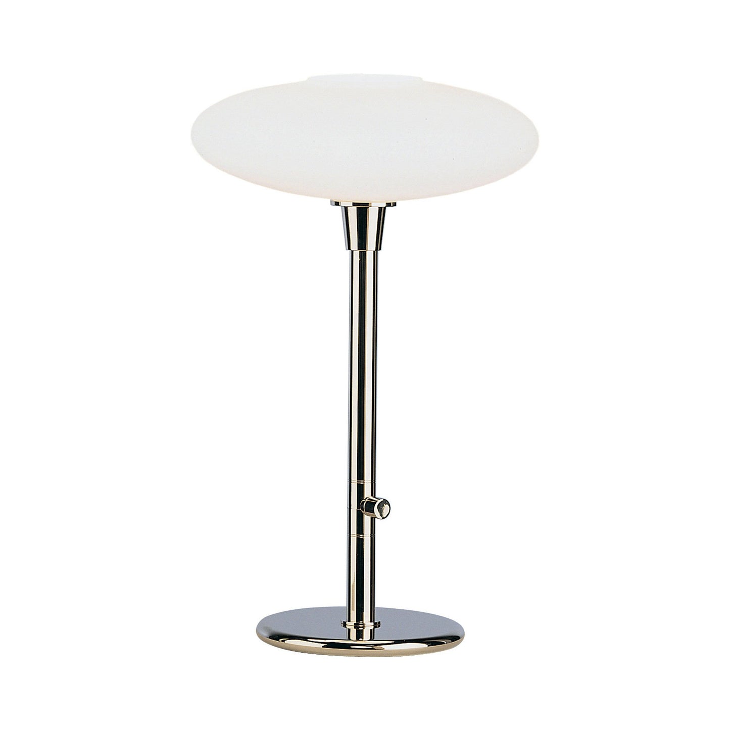 Ovo Table Lamp in Polished Nickel.