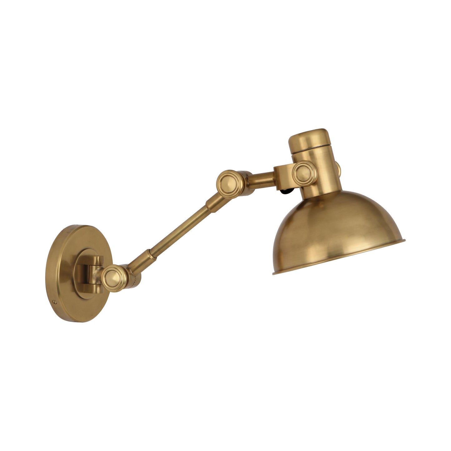 Racer Swinging Wall Light in Antique Brass.