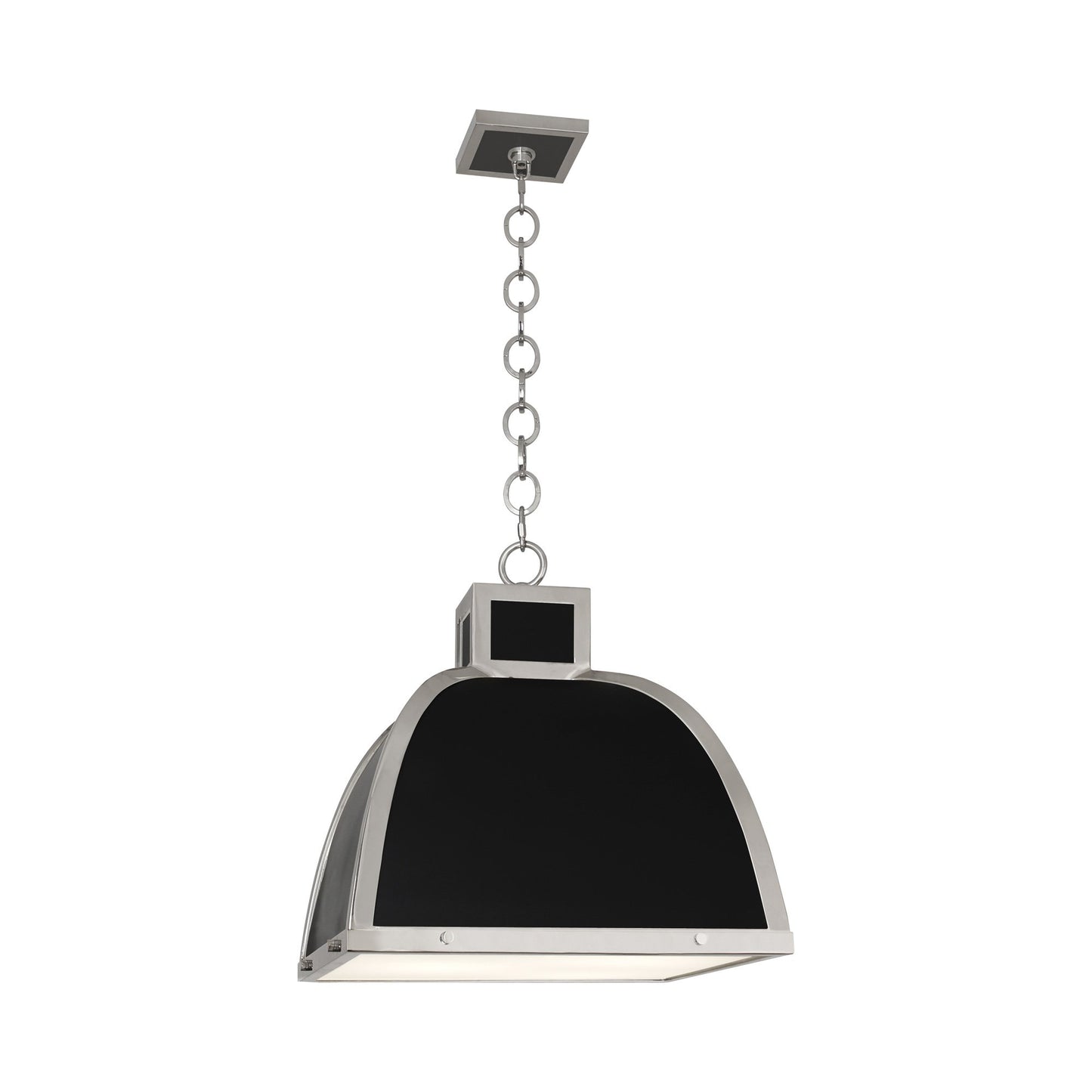 Ranger Pendant Light in Matte Black Painted/Polished Nickel.
