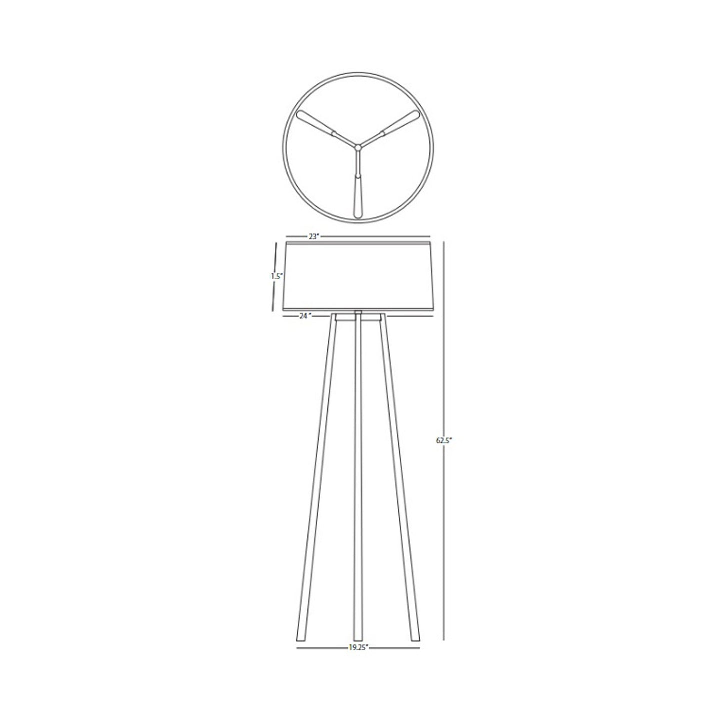 Shinto Floor Lamp - line drawing.