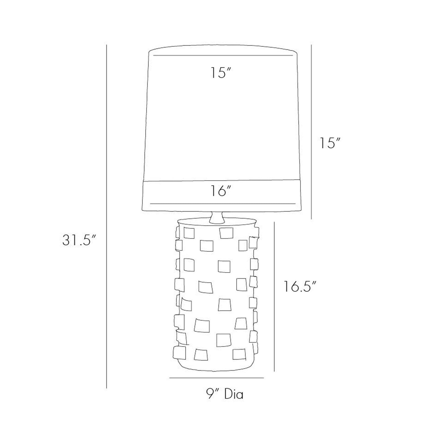 Roberton Table Lamp - line drawing.
