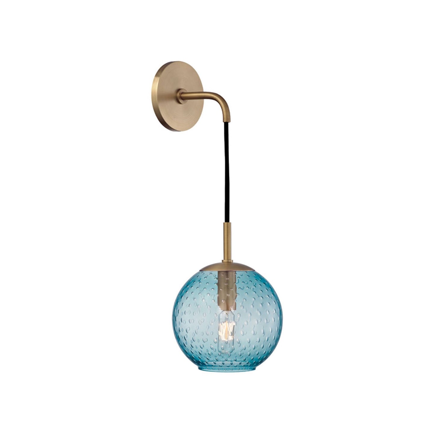 Rousseau Wall Light in Aged Brass/Blue.