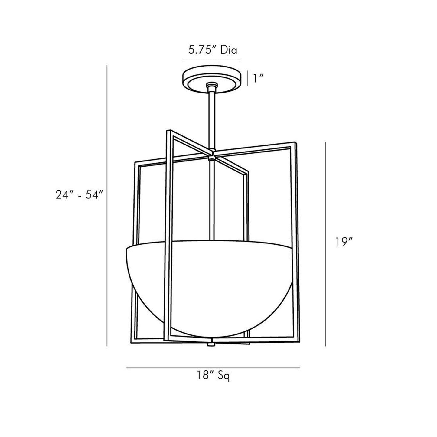 Royce Pendant Light - line drawing.