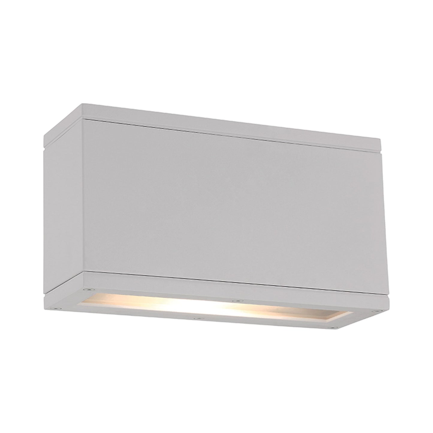 Rubix Rectangular Outdoor LED Wall Light in White (2-Light).